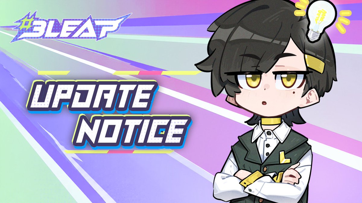 BleapFun's tweet photo. [Official Notice] September 24 Update Notice
Dear Bleapers,
Bleap is scheduled to undergo maintenance for an update on September 30, 2026, at 13:00 (UTC+8). Maintenance is expected to take approximately 1 hour, though the actual duration may be shortened or extended depending on progress. The game will be unavailable during this period. Please plan your playtime accordingly.

[Compensation]

✦Gacha Shards ×300

Compensation will be distributed via in-game mail after maintenance is complete. The mail will expire after 7 days, so please remember to claim your rewards in time.

[Updates]
✦New free songs Update:

· FlashBack - Han_Dream
· Aer0flare Ascension - V1nwry_
· あなたとの日常 - L-Gzj
· 敢杀我的马 - 哦呼w

✦MODIFERS will be added:
A MODIFIERS option will be added to the song selection menu, allowing you to enable FOG, MIRROR, and HIDDEN modes.
*The MODIFIERS does not affect score calculation and currently cannot be used in Challenge or Story stages.

【Feature Optimizations & Fixes】
The interaction for difficulty display and switching on the song selection menu has been optimized, allowing direct switching between Pro difficulty and other difficulties.
Speed and active MODIFERS displays will be added to the stage result screen.

【Bugs Fixes】
Fixed an issue where, under specific operations, navigating to the shop to purchase the Bleap Core and directly returning to the song selection menu instead of going to the main menu caused songs included in the Bleap Core to not immediately display as unlocked.
Optimized the side-leaning animation for Yuan Xi.

【Stage Fixes】
Optimized the experience of the dodging section in SECRET KUNGFU [Pro] .