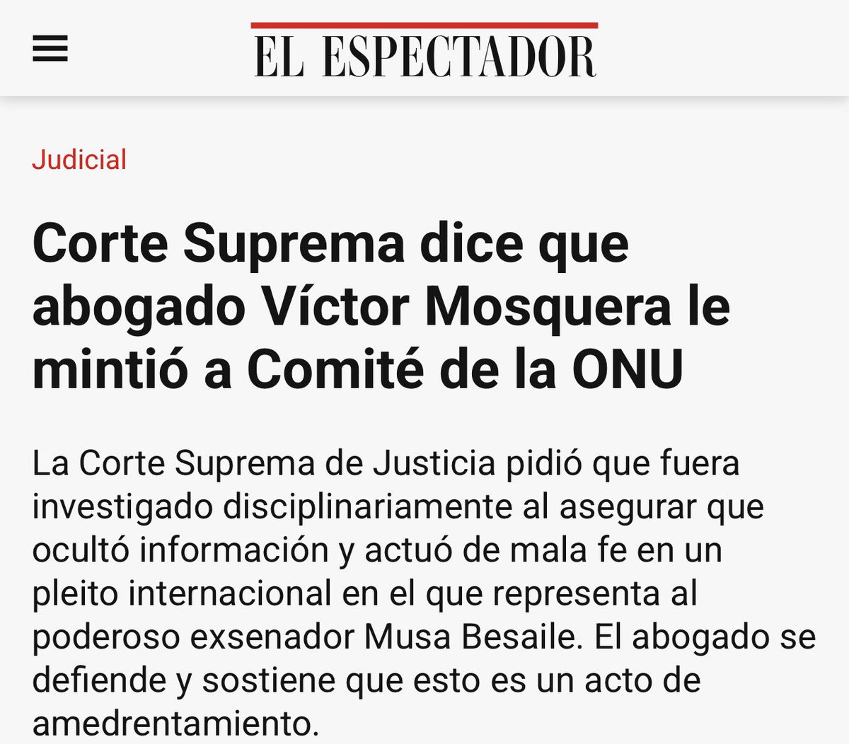 newmanperezX's tweet photo. 🚨 CARLOS VIDAL, MANAGER DE WESTCOL, CONTRATÓ AL ABOGADO CORRUPTO DE VÍCTOR MOSQUERA PARA MONTARLE ESE CASO A MR. STIVEN. 👀

ATENCIÓN: 

¿QUIÉN ES EL ABOGADO VÍCTOR MOSQUERA?

⚠️ La Corte Suprema ya había pedido que fuera investigado disciplinariamente por actuaciones que calificó como graves, incluyendo presuntamente ocultar información y presentar información contraria a la realidad procesal. Ahora aparece vinculado como abogado en el caso contra Mr. Stiven. 👀