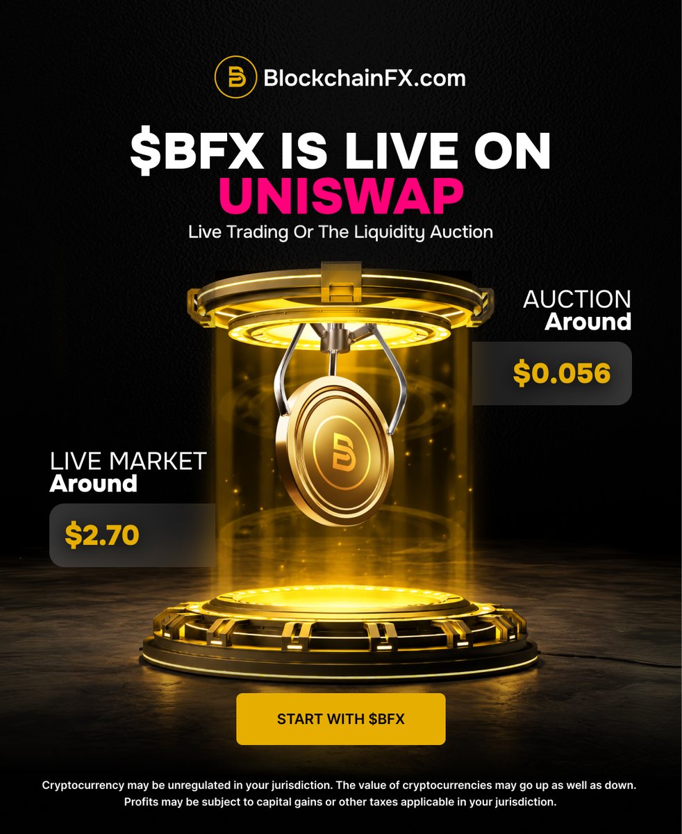 BlockchainFXcom's tweet photo. ⏳ 24 HOURS LEFT FOR THE $BFX AUCTION

Markets never stand still. Neither does $BFX.

🟢 Liquidity-building auction price: around $0.056

🟣 Live market price: around $2.70

The auction window is coming to an end.

👉 Join the auction now:
https://t.co/RZpaxhI7QU

👉 Trade $BFX live:
https://t.co/cvojiPAiDj

🚀🔜