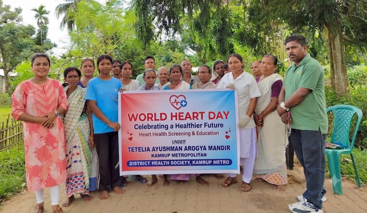 MetroNhm's tweet photo. World Heart Day was observed in the AAMs of Kamrup Metro through awareness meetings and screening of patients.
#WorldHeartDay 
#KamrupMetro https://t.co/7bBlnbfM84