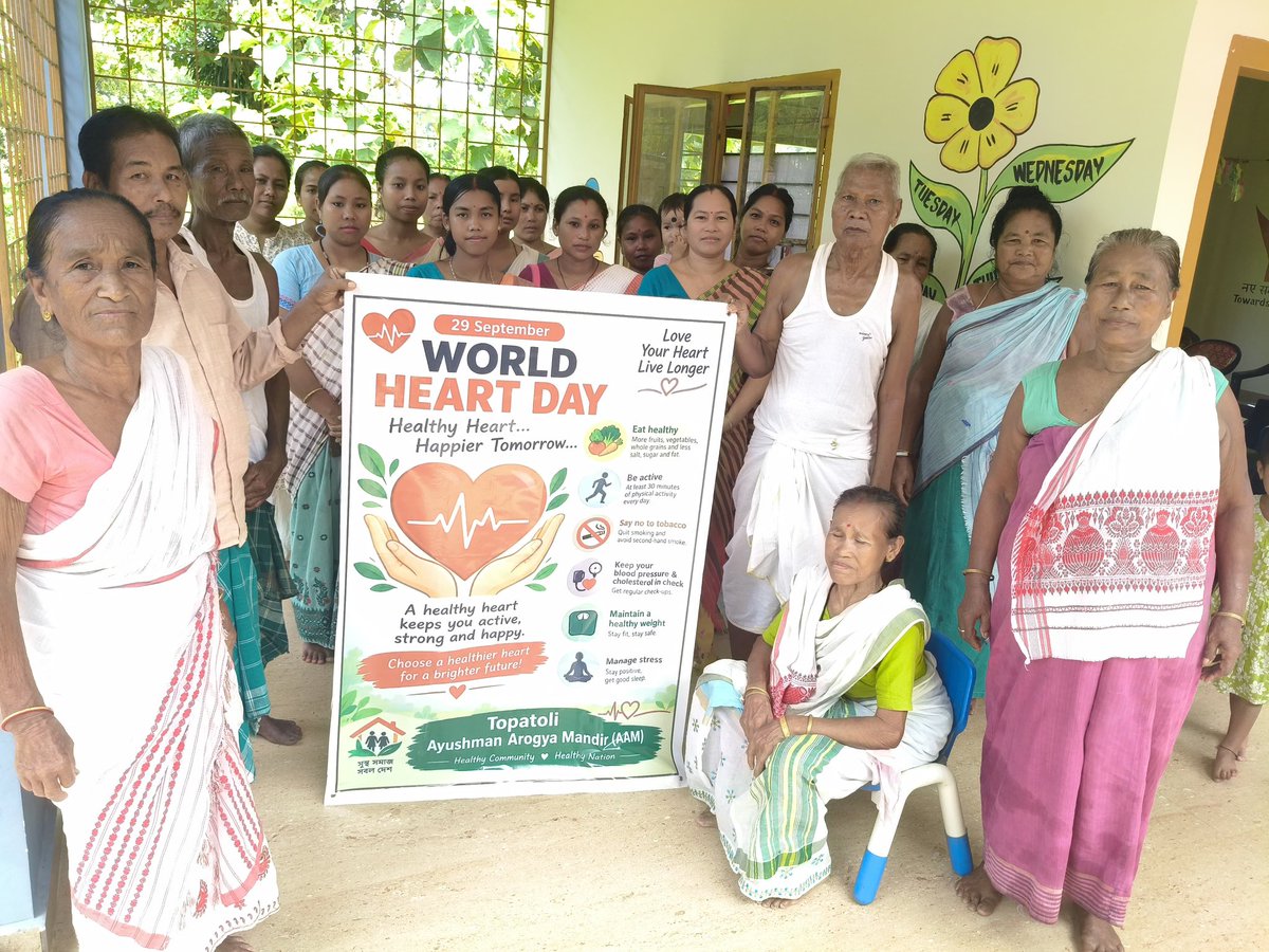 MetroNhm's tweet photo. World Heart Day was observed in the AAMs of Kamrup Metro through awareness meetings and screening of patients.
#WorldHeartDay 
#KamrupMetro https://t.co/7bBlnbfM84