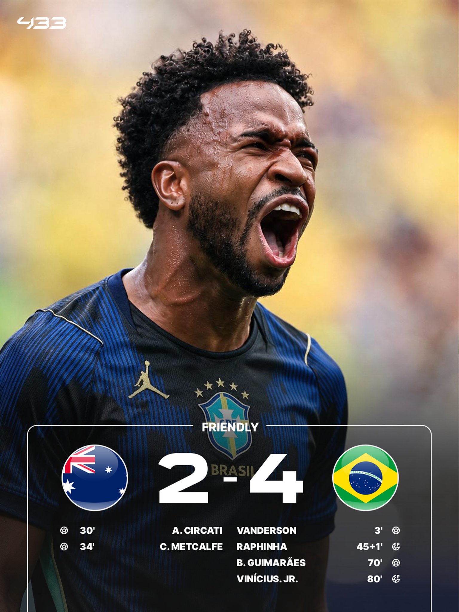 Australia 2-4 Brazil | Friendly