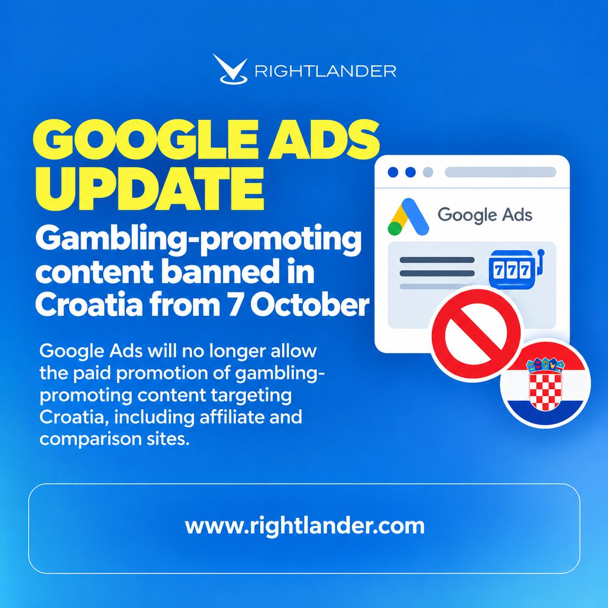 Rightlander_com's tweet photo. With Croatia already operating under tighter gambling advertising rules, it's worth staying close to what partners are actually doing. The traffic source may change, but the responsibility to understand partner activity doesn't. https://t.co/oOgKpQoUgO