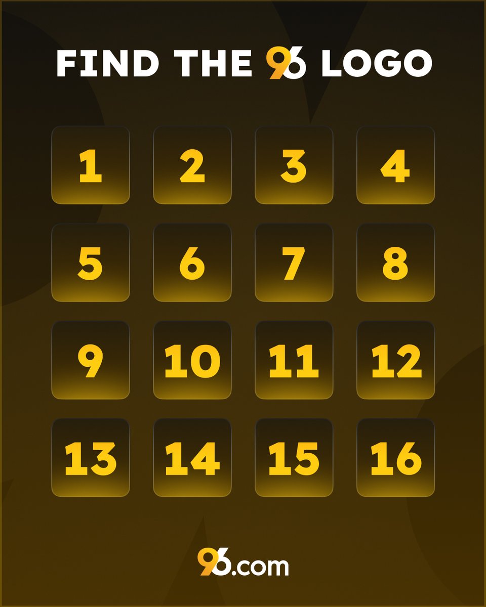 96comofficial's tweet photo. We’ve hidden the 96 logo behind 2 numbers

Guess them correctly for a share of $50

RT, Follow and comment

2 winners Thursday https://t.co/GDAEfRZKPy