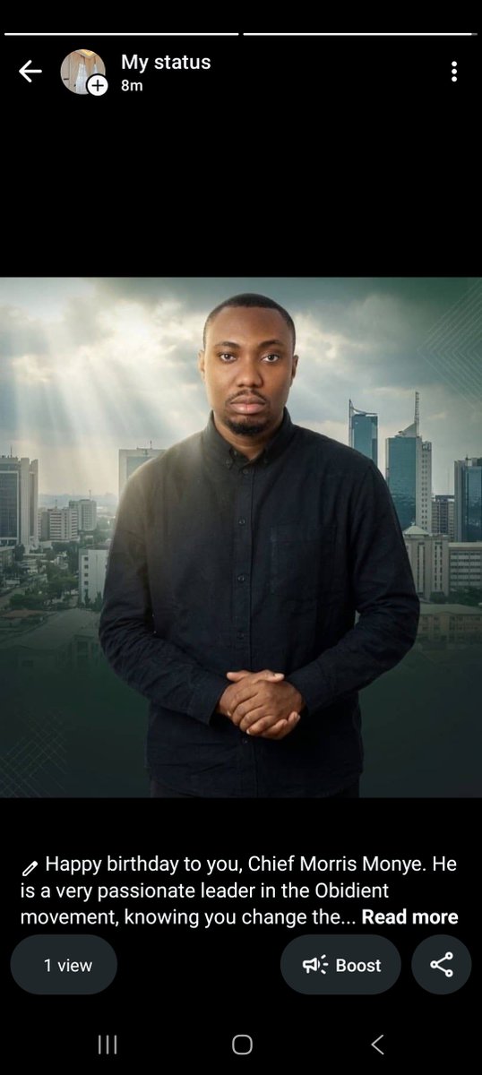 ChimaobiEjere's tweet photo. @Morris_Monye Happy birthday to you 
I've posted you on my status https://t.co/74FGNjwXvI