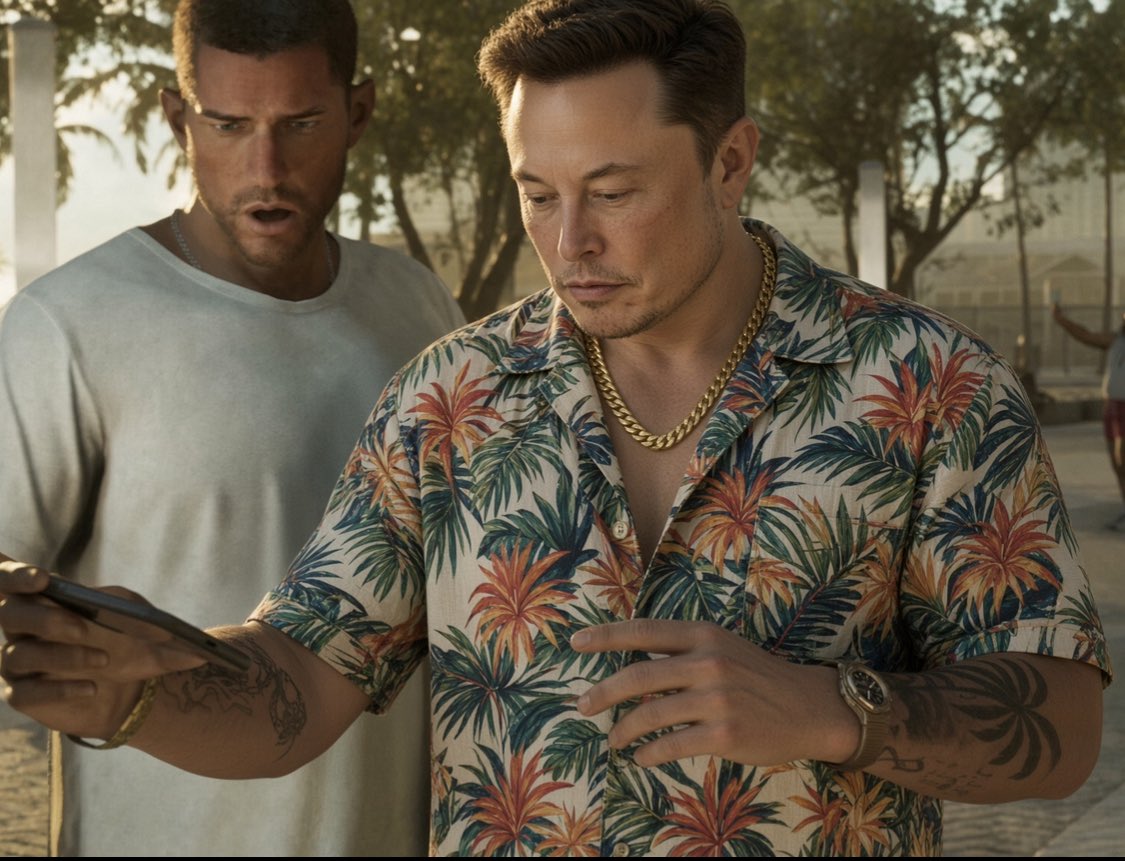 posterizd's tweet photo. There will reportedly be an expensive mod in GTA6 that features Elon musk as a playable character. Who’s excited? 🫡 #gta6 #gta #gtavi #gta6leak https://t.co/Sa3oVPBqTW