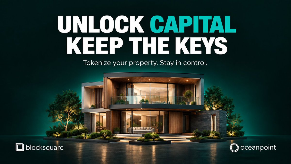 blocksquare_io's tweet photo. Need to raise capital from a property you own without selling it?

With Blocksquare, you can offer investors economic rights linked to the property’s rent or future sale proceeds. You keep ownership of the property.

Have a property in mind? Apply to tokenize it through Oceanpoint. Link in the thread👇