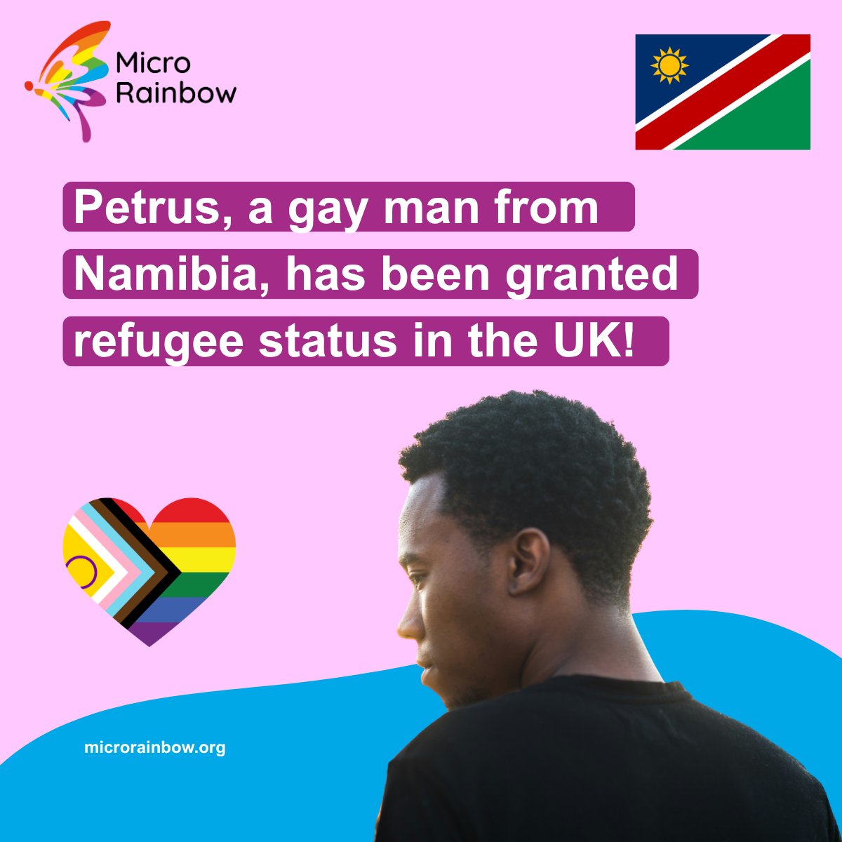 MicroRainbow's tweet photo. Petrus, a gay man from Namibia living in our safe house, has been granted #refugee status!👇

Support more #LGBTQI people seeking safety: https://t.co/yxVdGKmbXH

Pseudonyms &amp; stock images are used to protect the identity of the individuals we work with. https://t.co/3WSzjlm0rd