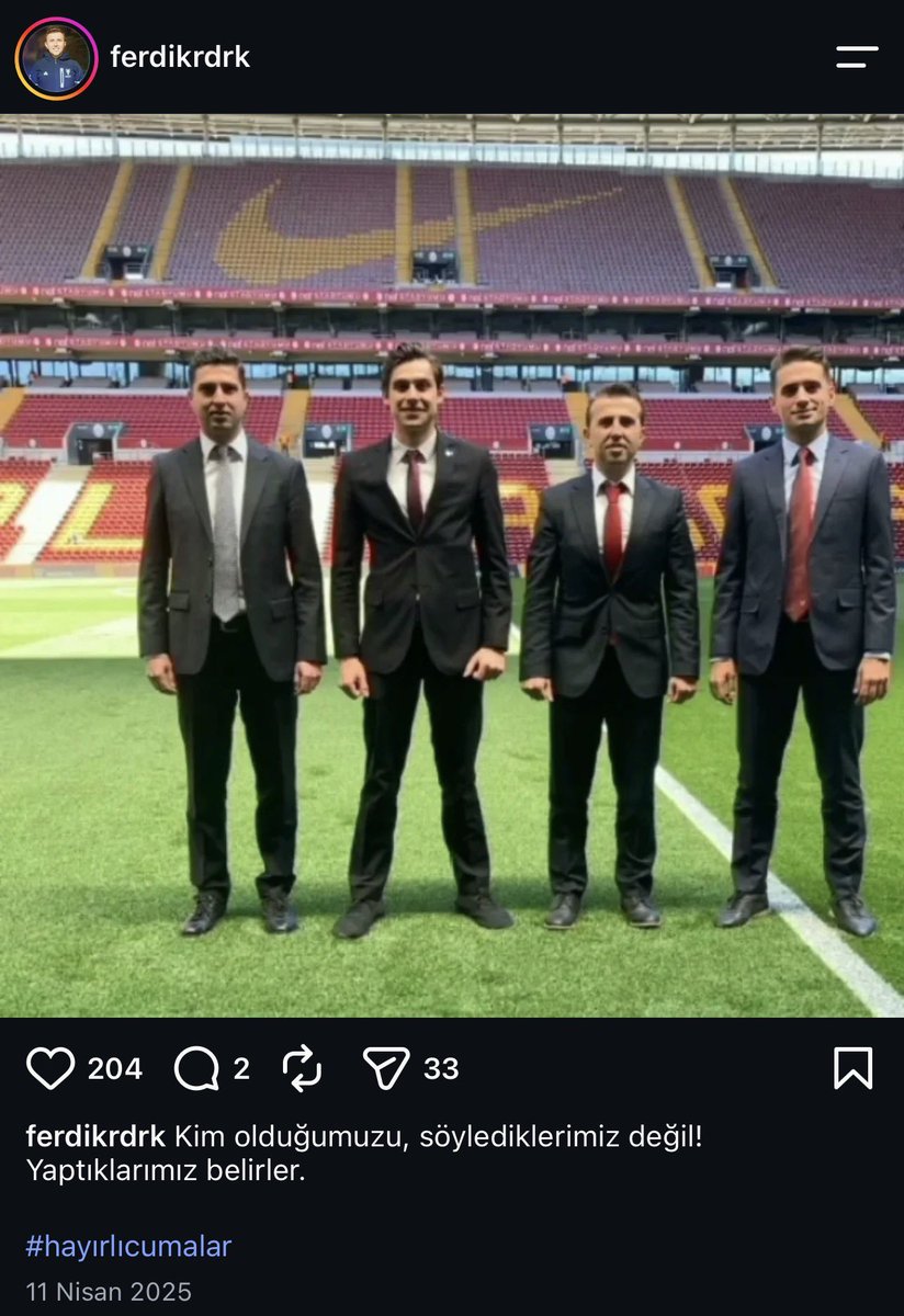gsgerceklerii's tweet photo. TFF Faal Hakemler Derneği Başkanı Ferdi Karadoruk’un 2025 yılında Galatasaray stadından yaptığı ‘biz buyuz’ paylaşımı! https://t.co/aQQ2UrMY2Y