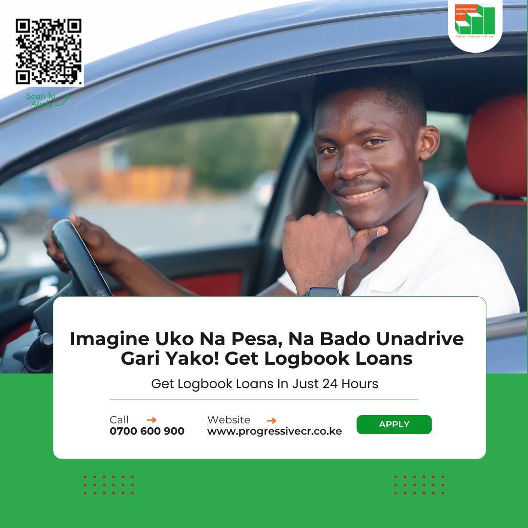 progressivecrke's tweet photo. Imagine uko na pesa, unadrive gari yako, na uko na pesa! Progressive Credit Logbook loans are quick flexible and we dont check vehicle age. Kuja tukusort leo.
Call us on 0700 600 900 or visit https://t.co/BhjdjwdGLi
#ProgressiveCredit #QuickFlexibleLoans https://t.co/0hzA8Wv9V7