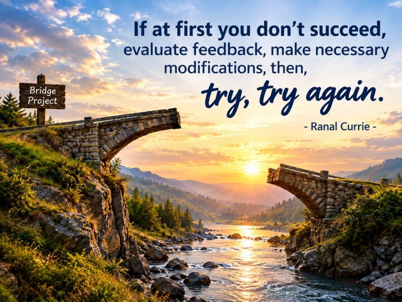 Ranal55's tweet photo. If at first you don't succeed, evaluate feedback, make necessary modifications, then try, try again.
 
#quote #quotesmith55 #persistence #TuesdayTreasure https://t.co/9lprYSGSl2