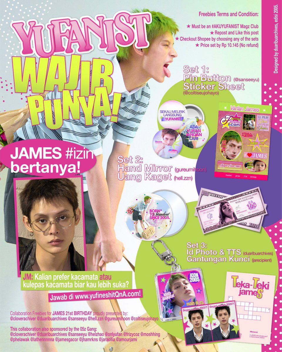 jamespadjajaran's tweet photo. YUFANIST WAJIB PUNYA! 🛍💋

Dapatkan printilan JAMMAGZ dimari dengan mengucap #AKUYUFANIST di kolom komentar, dapatkan hanya dengan harga RP 10.145 EXCLUSIVE pada event 10.10 ‼️

*Syarat dan ketentuan ada di poster

#JAMES #제임스 #CORTIS https://t.co/v8l505PGeA