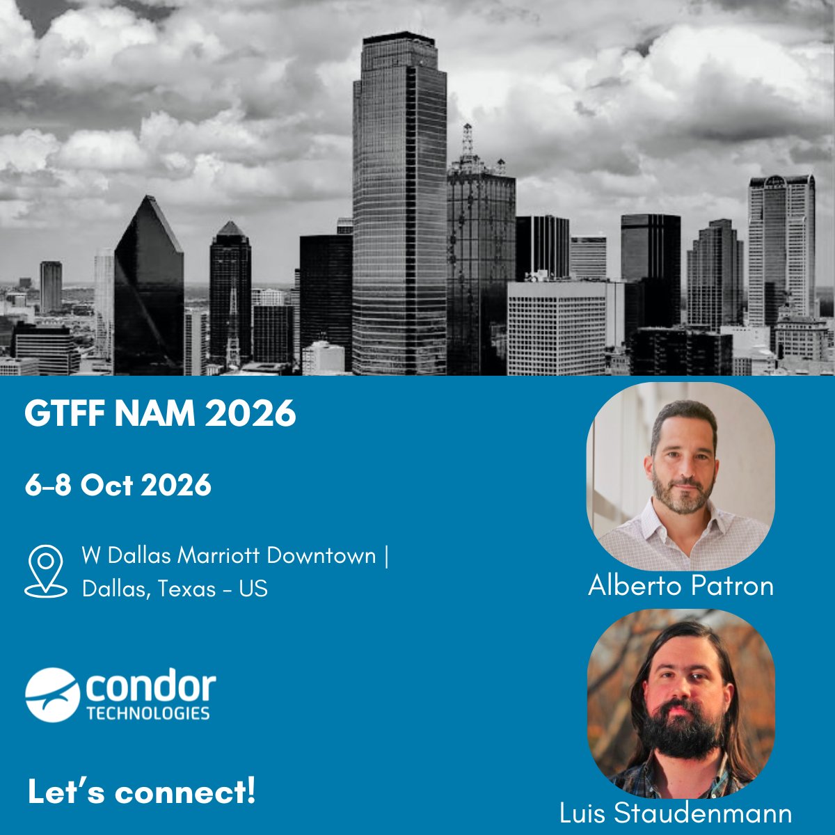 Condortech's tweet photo. ⏳ Just 4 days to go until Nokia’s GTFF NAM 2026! 🇺🇸

Meet @alberto_patron  &amp; Luis Staudenmann in Dallas to see how @Condortech seamlessly complements the @nokia Altiplano ecosystem &amp; Access portfolio. 🤝

Let's connect! 🚀

📅 Oct 6–8 | Dallas, TX #GTFF26 #Altiplano #Telecom https://t.co/wOWHtj3BTt