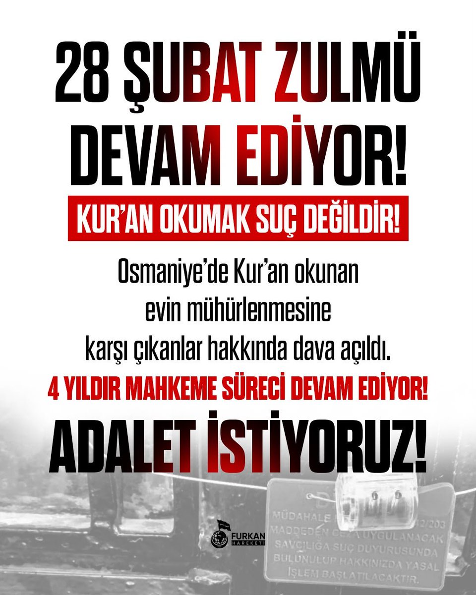 mrtcn_5's tweet photo. Bir evde Kur’an okunmasını engellemek istiyorsunuz, buna karşı çıkanları yıllarca yargılıyorsunuz… Sonra da 28 Şubat zihniyeti geride kaldı diyorsunuz!

Hadi oradan‼️ https://t.co/fRW2YdTfvB