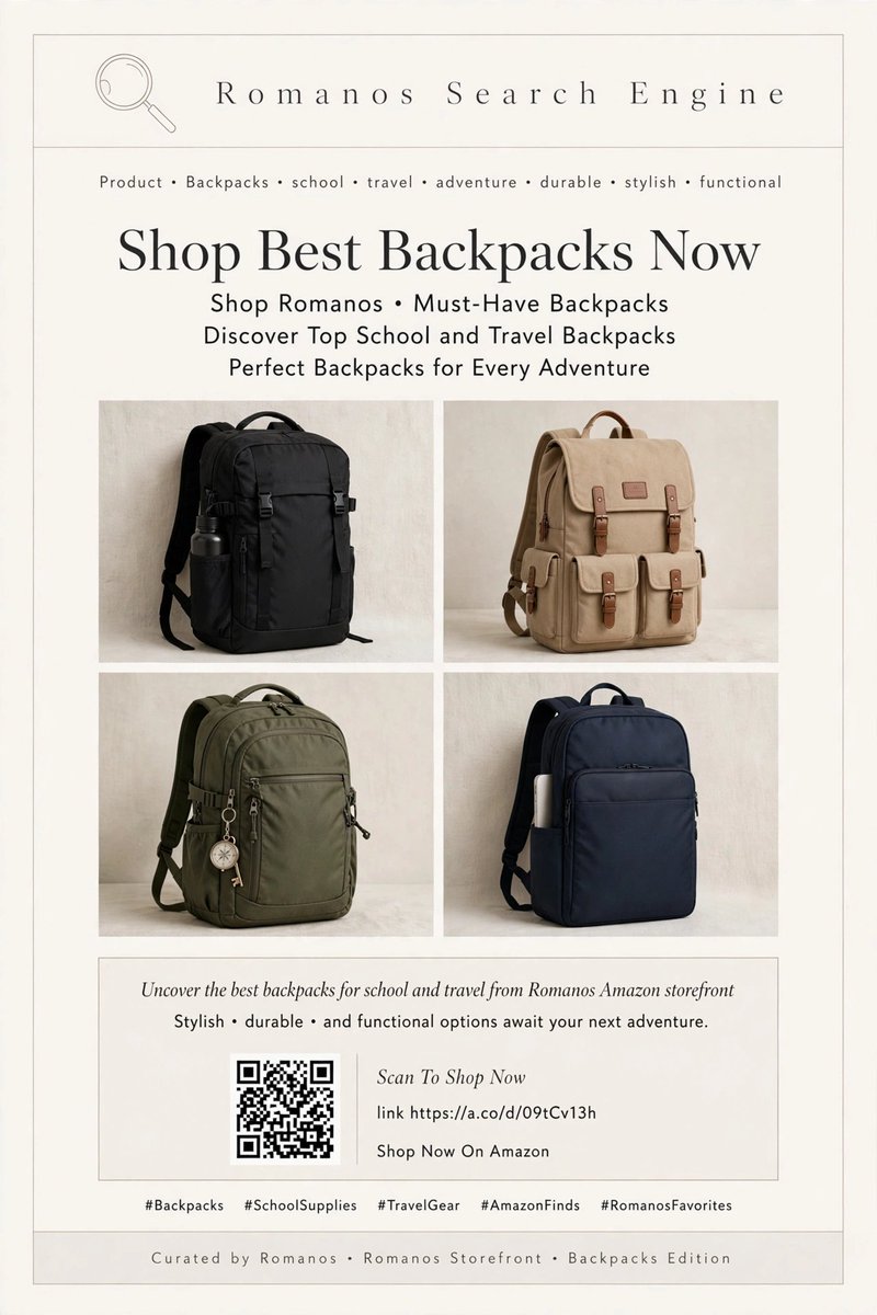 RomanosNiche's tweet photo. Uncover the best backpacks for school and travel from Romanos' Amazon storefront! Stylish, durable, and functional options await your next adventure.
https://t.co/GiEbAurSxQ
#Backpacks #SchoolSupplies #TravelGear #AmazonFinds #ad https://t.co/6VEZLIKzSi