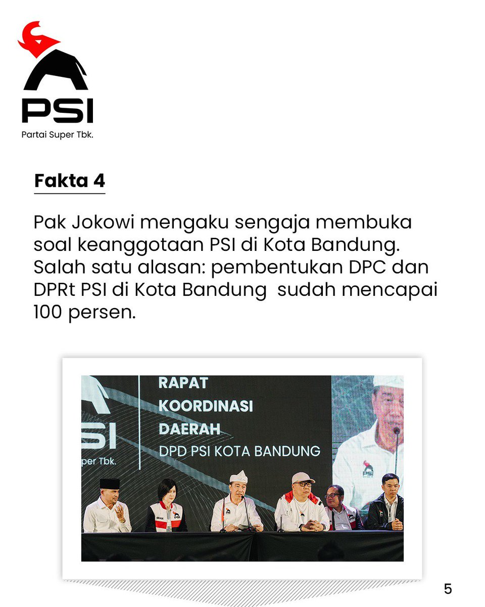 psi_id's tweet photo. Pada momen Rakorda DPD PSI Kota Bandung, beliau menunjukkan Kartu Tanda Anggota (KTA) PSI-nya di depan ribuan kader PSI🐘

Fakta menariknya, ternyata Pak Jokowi sudah terdaftar resmi sebagai anggota PSI sejak 14 Oktober 2025, yang artinya sudah hampir genap satu tahun berjalan👏 https://t.co/0FHFHybk1U