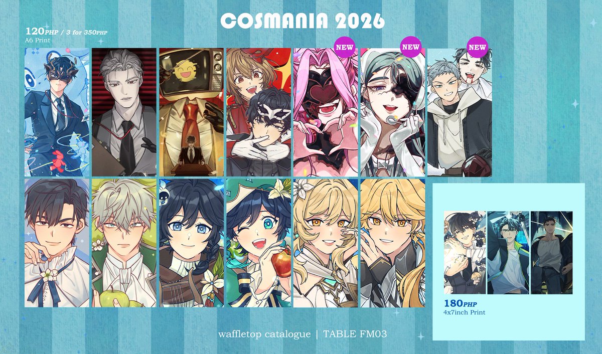 waffletop_'s tweet photo. Cosmania time! I won't be there for D1 and D2 but a friend will represent for me while I fly myself home. go easy on her lol

Tabling as always with rossomimi and shigenoi under a new circle name 🤍 See you at Table FM03: SHIROWA

1/2
#FanfairAtCosplayMania2026 #CosplayMania2026 https://t.co/BxAACWXCIB