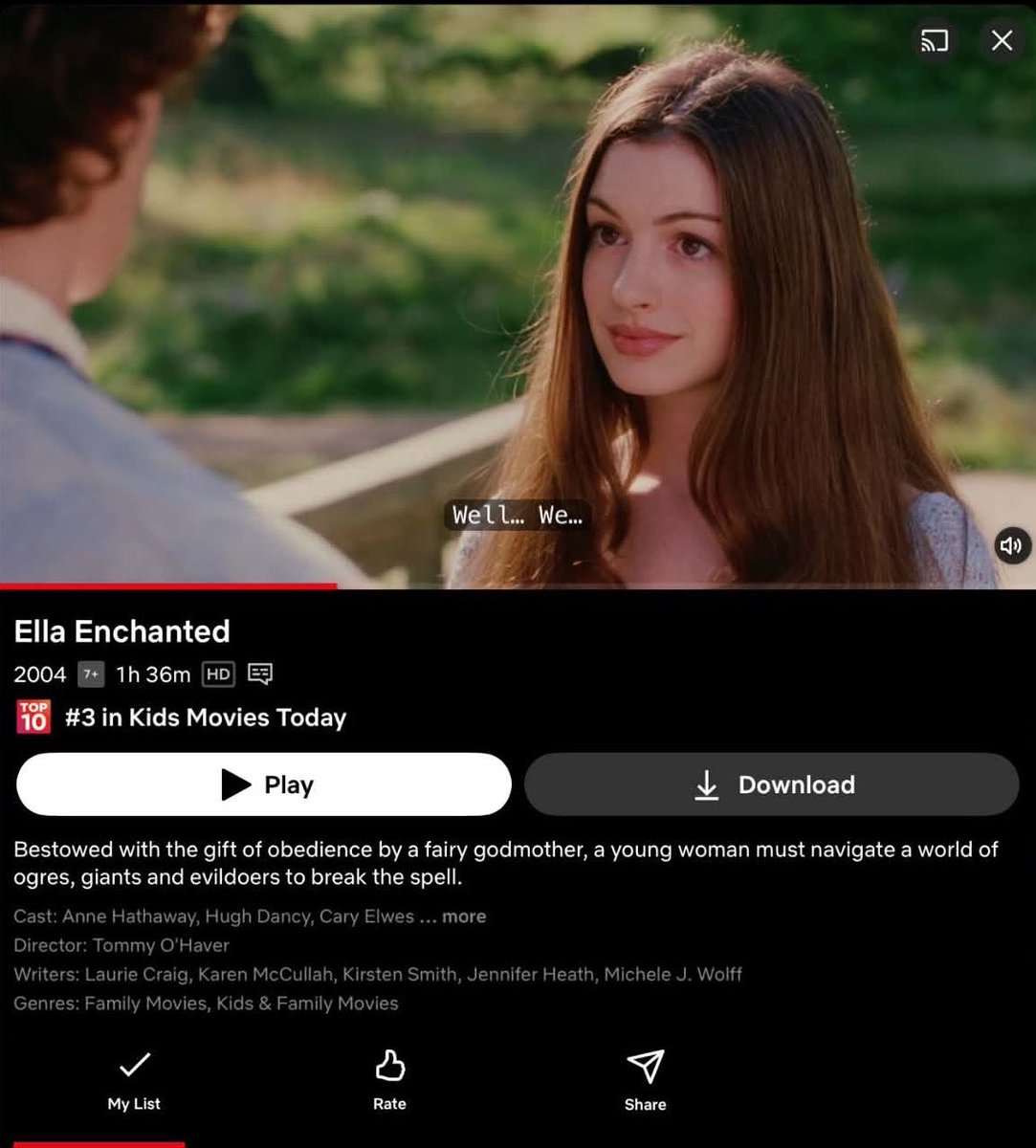 ladyemily_j's tweet photo. พึ่งเห็นว่า Ella Enchanted มีลงในนฟแล้ว 😭♥️ คิดถึงมากเลย ใครที่ยังไม่เคยดูเรื่องนี้ของพี่แอนน์ แนะนำ ! พี่แอนน์เล่นเป็นน้องเอลล่า เหมือนน้องจะได้รับพร ๆ นึง ทำให้ต้องเชื่อฟังคำสั่งของทุกคนเลย ดูง่าย ดูเพลิน แฟนตาซี ที่สำคัญคือพี่แอนน์เรื่องนี้สวย น่ารักมากที่สุดอ่ะ คนสวยขา🥺🫶🏻 https://t.co/XPIvo1cYZ8