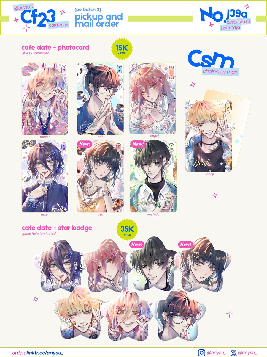 ariysu_'s tweet photo. (🔁 + 🤍 are appreciated!)

Ariysu’s #CF23 PO 2 open ⋆. 𐙚 ̊

✦ Pickup (close early) &amp; Mail Order
✦ 29 Sept - 10 Oct 26
✦ booth: J39a - Pusat Delulu
✦ Blue Lock ; Chainsaw Man ; Wuthering Waves ; Genshin

🌐 GO &amp; int'l OK, please dm❕

🔗 Form ↓
#cf23catalogue #comifuro23 https://t.co/w5uWCvF0rd