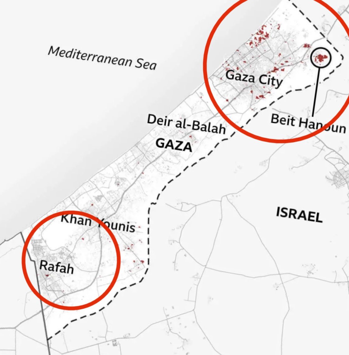 Tafsikorg's tweet photo. Everyone has seen the footage of Gaza.  Nobody is telling you where the destruction is and why.

Here you go!

1. The first is an image of their tunnel system.  Tunnels were used to store weapons, and keep Hamas safe from Israeli attacks, while civilians were abandoned.

2. The next two images are to show you where the destruction of buildings occurred.

Notice the pattern?

Whenever you see that video, show them these images.