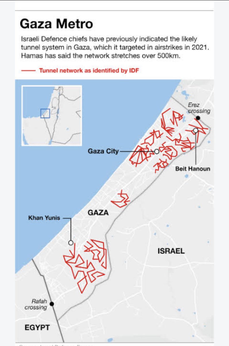 Tafsikorg's tweet photo. Everyone has seen the footage of Gaza.  Nobody is telling you where the destruction is and why.

Here you go!

1. The first is an image of their tunnel system.  Tunnels were used to store weapons, and keep Hamas safe from Israeli attacks, while civilians were abandoned.

2. The next two images are to show you where the destruction of buildings occurred.

Notice the pattern?

Whenever you see that video, show them these images.