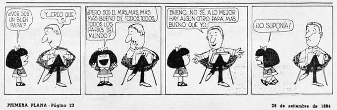 AHGArgentino's tweet photo. Hoy se cumple 62 años de la 1ra publicación de la tira de #Mafalda en la revista Primera Plana, el 29 de Septiembre de 1964.
Creada por Quino (1932-2020), Mafalda paso por varias revistas y diarios, desde hace años es republicada en libros aquí y allá.
Feliz Cumpleaños Mafalda! https://t.co/M8IjJ8GMrx