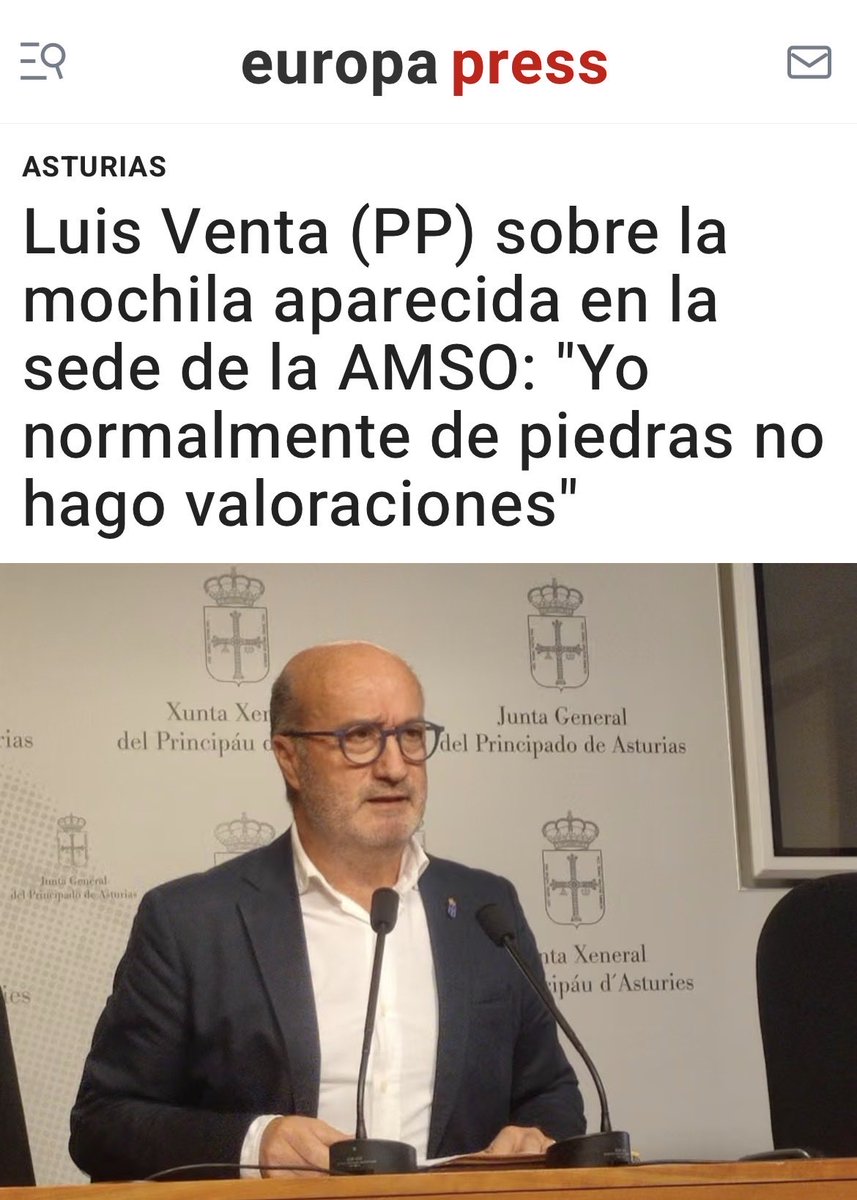 AdrianBarbon's tweet photo. Las afirmaciones del Sr. Venta son muy desafortunadas y se califican solas. Ya están tardando en desautorizarle.
No son “unas piedras”. Es una amenaza dirigida a organización política democrática, el PSOE de Oviedo.
Contra la violencia política, TOLERANCIA CERO. https://t.co/nps1TWud6s