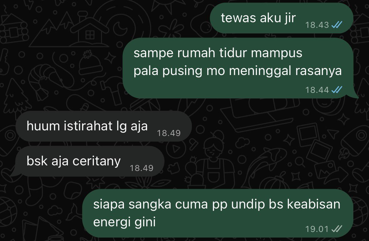 eazeul's tweet photo. tebak energi abis grgr apa
a. motoran ke undip
b. mikir tes angka
c. ngladenin orang flexxing https://t.co/F5tcksoqgs