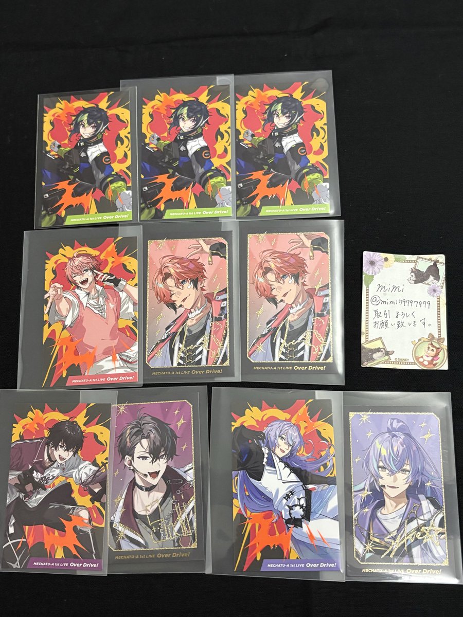 mimi79797979's tweet photo. 【交換】にじさんじ MECHATU-A カード
 1st LIVE Over Drive！
【譲】画像1枚目　
【求】画像2枚目❤︎
郵送もしくは都内手渡し
まとめての方優先 https://t.co/uFlLiTZNVH