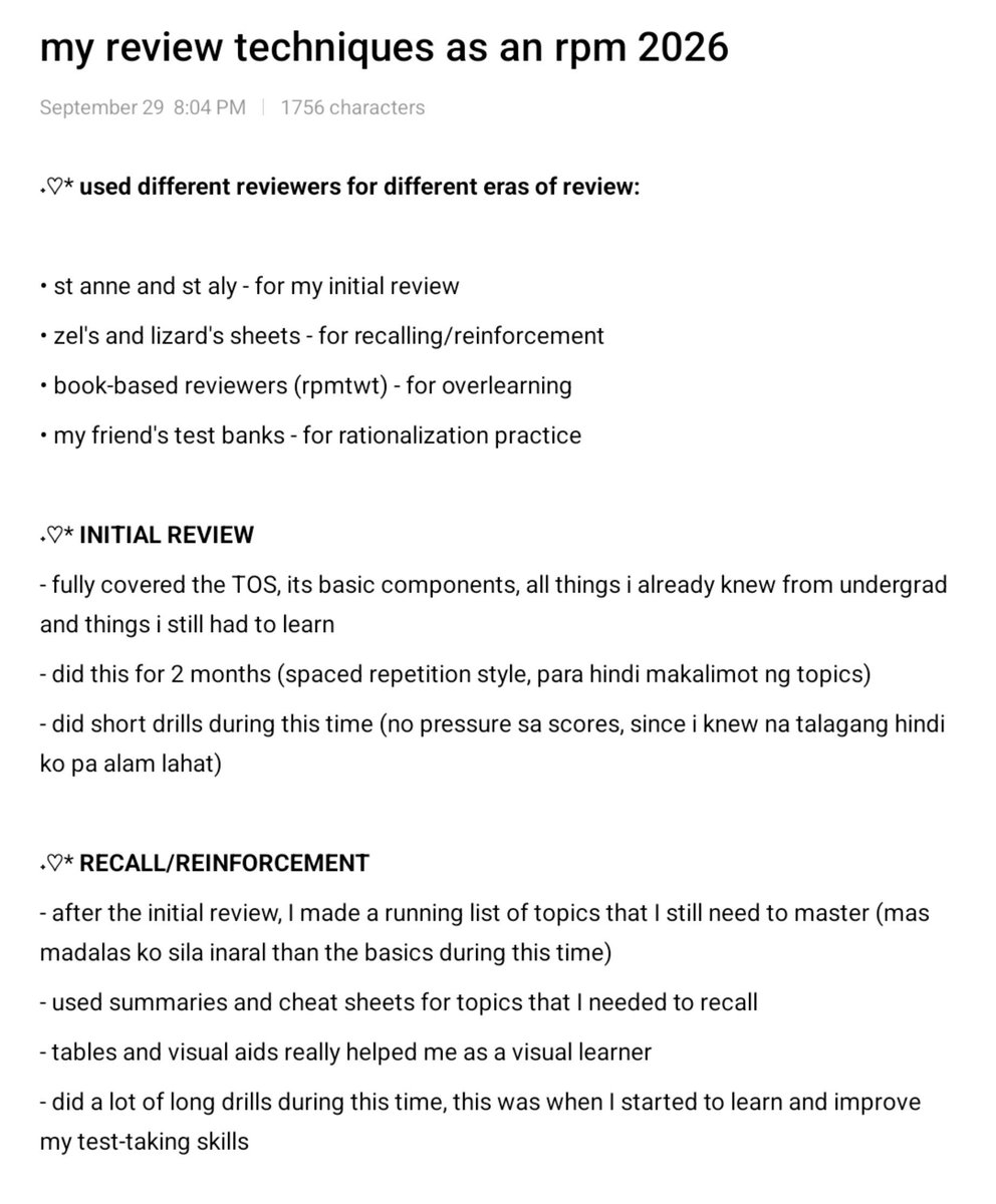 caeriistudy's tweet photo. ˖♡* #rpmtwt my review techniques as an rpm 2026! 

as contingency theory said, there's no best way to do this! but if you put your mind and heart into it, you might just be rewarded for the thing you prayed for the most. 🩷 https://t.co/P7YGtnKcsP