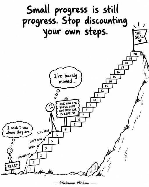 WTFC7's tweet photo. In a world that celebrates the finish line, it’s easy to overlook the quiet victories like showing up, trying again, staying in the fight.Keep climbing. You’re further ahead than you think.
#ProgressNotPerfection #KeepGoing #Motivation #YouMatter #GrowthMindset #onestepatatime https://t.co/CYtOEzYUse