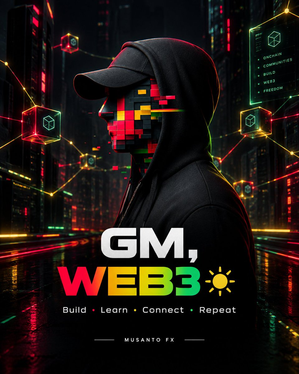 MUSANTOFX1's tweet photo. GM Web3 fam ☀️

Another day to build, learn, connect, and chase alpha. Staying consistent and trusting the process.

The future is on-chain. Let's get it! 🚀

#Web3 #GM #Crypto https://t.co/F7sg72LRsk