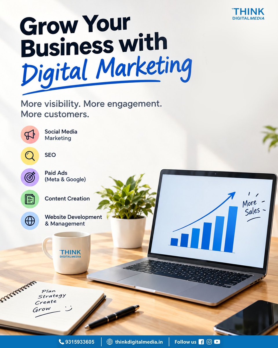 thinkdigitalmed's tweet photo. Grow Your Business. Grow Your Digital Presence.

From Social Media Marketing &amp; SEO to Paid Ads, Content Creation &amp; Website Development, we turn digital strategies into business growth. 

#DigitalMarketing #BusinessGrowth #SocialMediaMarketing #ThinkDigitalMedia https://t.co/nbQlhdnN2C