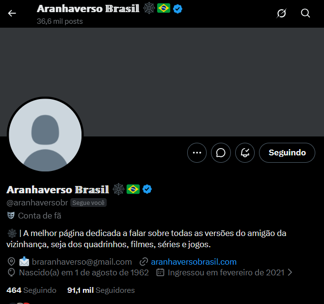 N0Se1_'s tweet photo. Gente, eu preciso de AJUDA.

O perfil da @aranhaversobr simplesmente apareceu assim da noite pro dia, e mesmo eu tendo aberto um chamado pra recuperar, o X tá dizendo que não consegue nos identificar como donos.

Alguém tem algum contato que eu possa usar, eu to desesperado. https://t.co/Kvm6lcTUSv