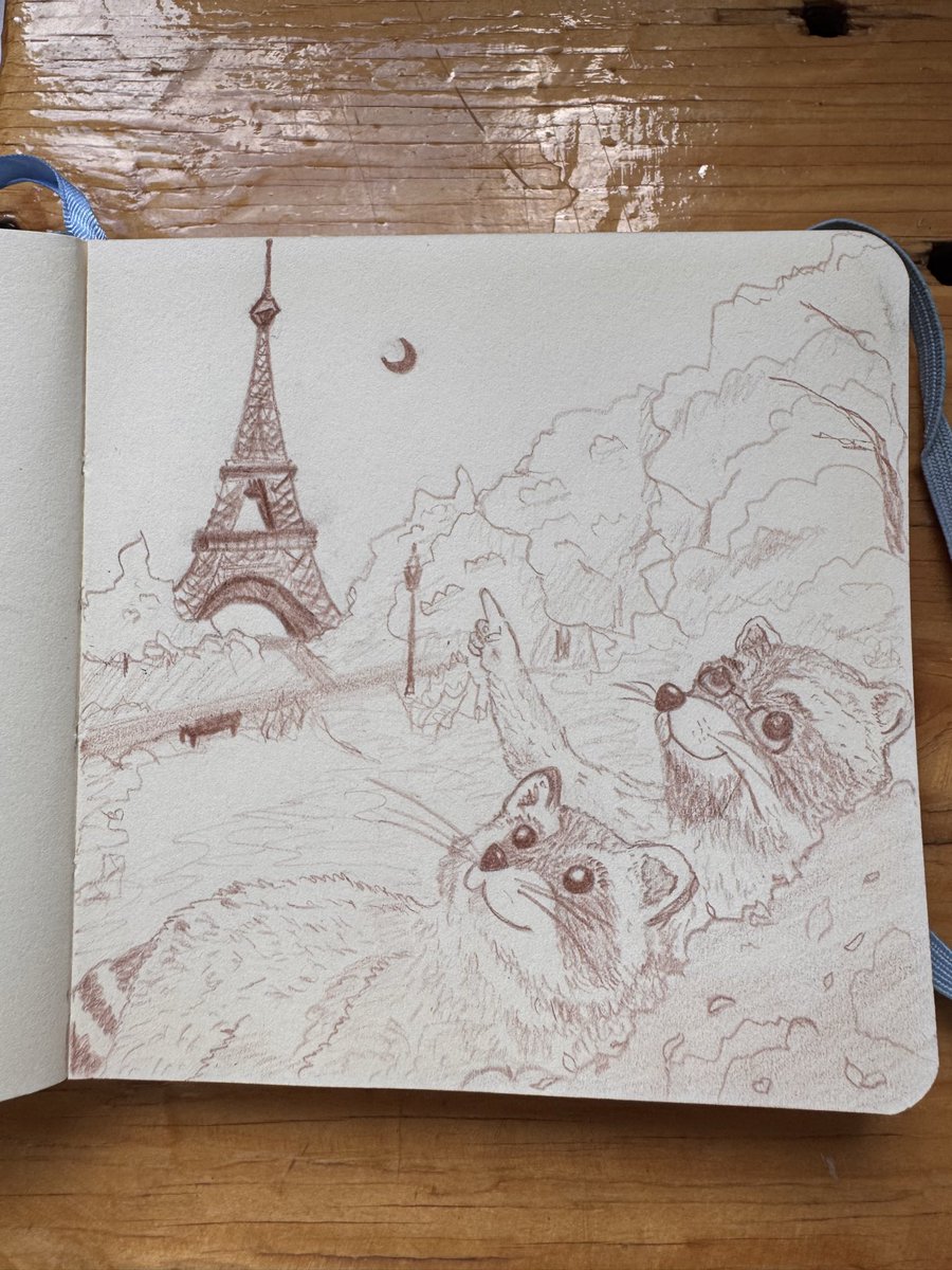 misscloudsmiss_'s tweet photo. True Love Raccoon found someone who he ‘wanted to be close with, take care of them, make them laugh, hear about their day, do boring stuff with them, fall asleep next to them’ and they’re having a Night Date in Paris :-) https://t.co/05frZe4EsW
