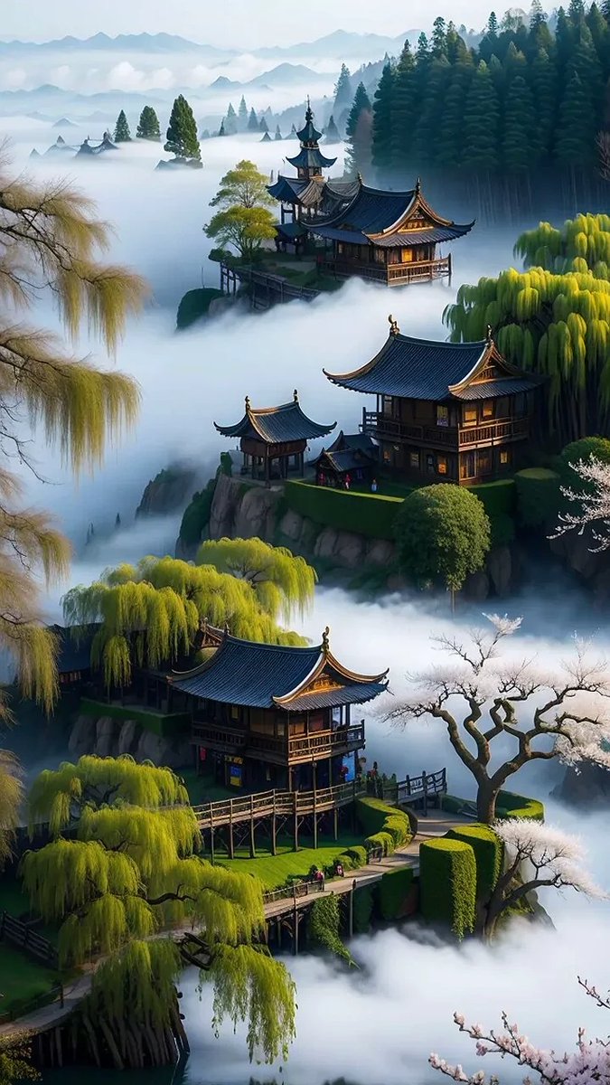 mark_brod_2_268's tweet photo. [This morning, I caught the sight of 熬云巫, a delicate blend of mist and cloud drifting above the ancient temple—what a magical little encounter!]， https://t.co/ry1WLcVh4z