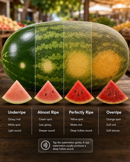 Rainmaker1973's tweet photo. How to pick the perfect watermelon https://t.co/LQ0DXGu7rC