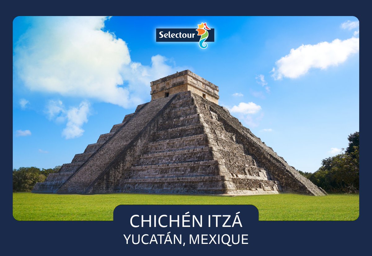 Selectour's tweet photo. À Chichén Itzá, le temple de Kukulcán peut donner l’impression qu’un serpent descend le long de l’escalier lors des équinoxes ! 🐍
Un phénomène lié à l’ombre projetée par le temple.

🇲🇽 Envie de découvrir les trésors du Mexique ? 👉 https://t.co/TtyoAWMn5Z https://t.co/n8IcGHTQJo