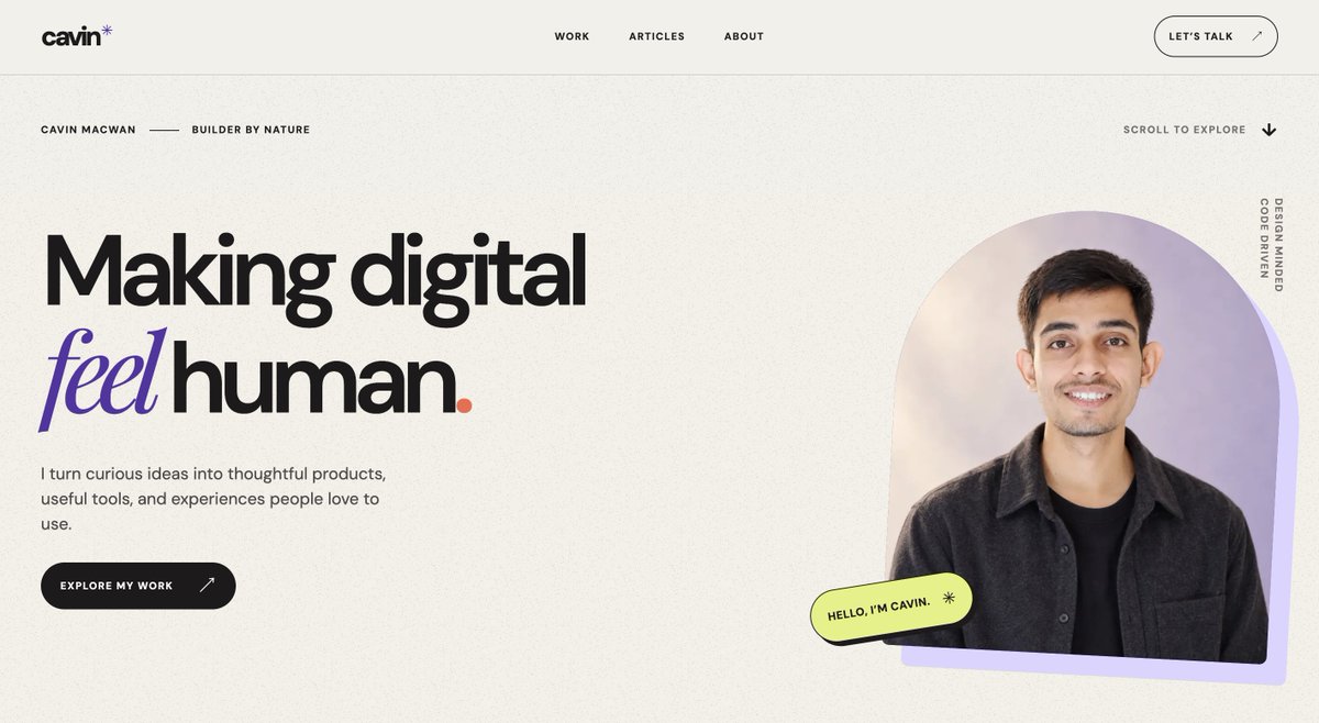 cavin_dev's tweet photo. Finally revamped my portfolio after a long time. 
Visit: https://t.co/mX07fcI09G https://t.co/w7a7cJmLBe