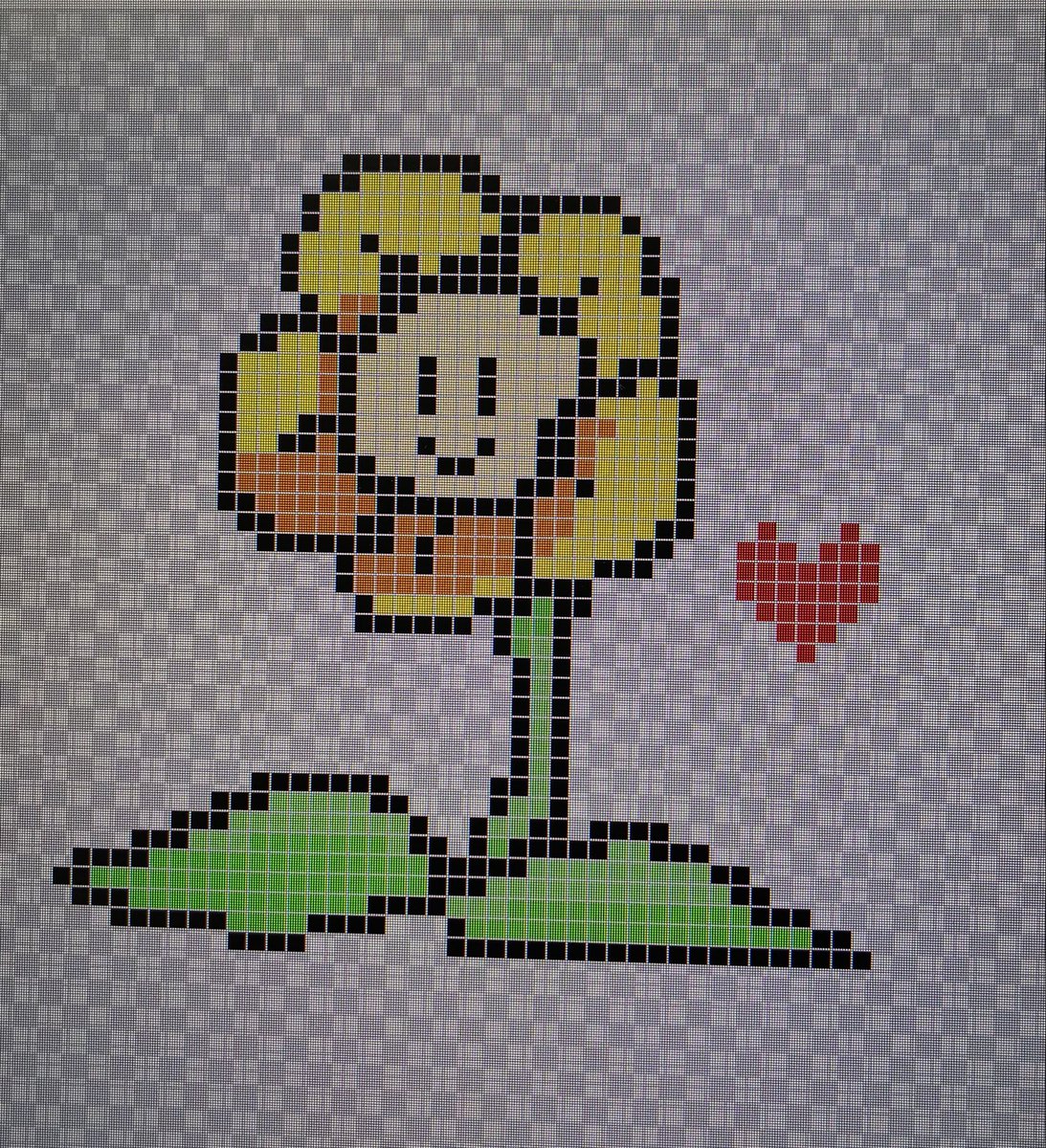 phoook83's tweet photo. ドット絵を描く授業でした。
アンテ以外の選択肢が思いつかなかった。。
#アンダーテル #undertale https://t.co/iTuhE0be8R