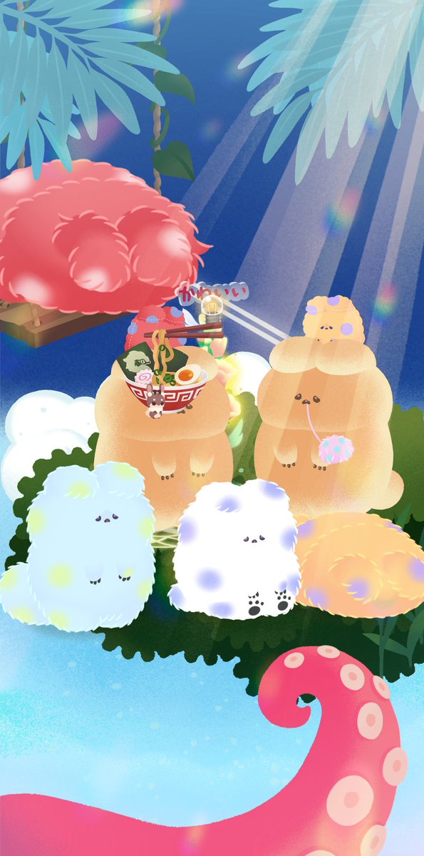 ko_omame's tweet photo. フレ様に協力してもらい、マーモールオフ会。
マーモールパンの頭に乗ってるマーモールぬいが本体なのでラーメン食べたりしてる。みっちりして可愛い🫶 https://t.co/frviTpBaoK