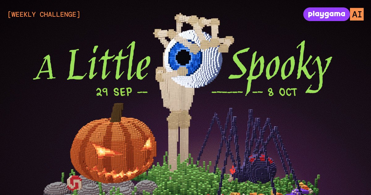 PlaygamaCom's tweet photo. Every good horror story starts small: a strange noise, a cold breeze, a shadow where it shouldn’t be 👻 
Our second challenge is A Little Bit Creepy. 
Make any game you like, just keep it cozy and free of jump scares. Join: https://t.co/39xb9KbI2M
#web #gamedev #indiedev #aigame https://t.co/rcTau1viSe