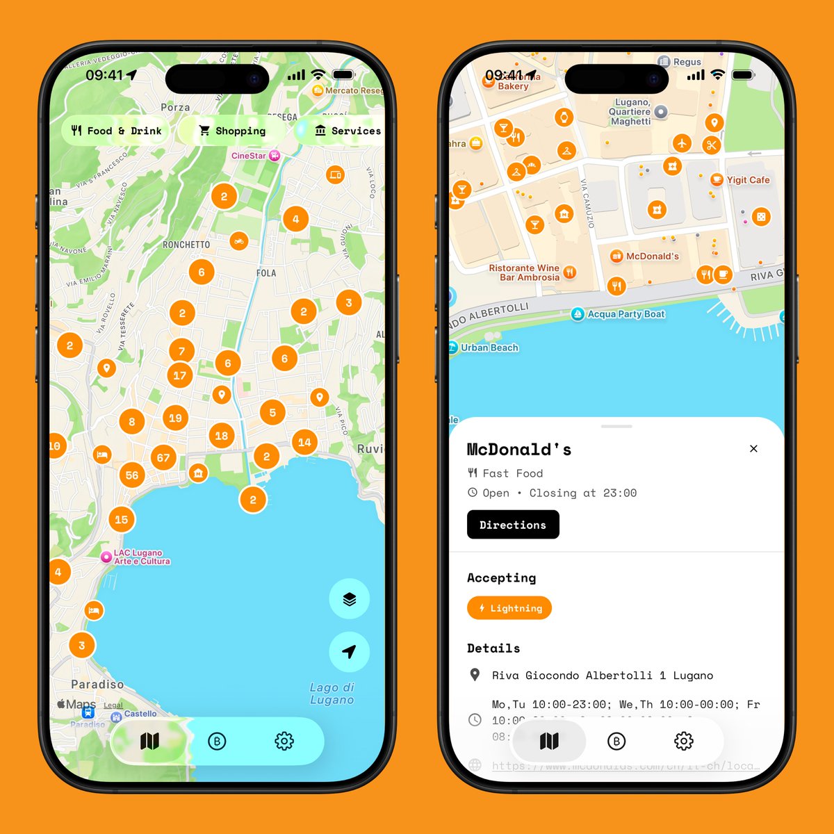 Trustlessbtc's tweet photo. Got sats and nowhere to spend them?

The map in Trustless shows nearby shops that take Bitcoin or Lightning. You can now filter by category, so restaurants, hotels and services are easy to find.

Tap any pin for directions, opening hours and more.

Powered by @btcmap 🫡 https://t.co/uqhMPta54C