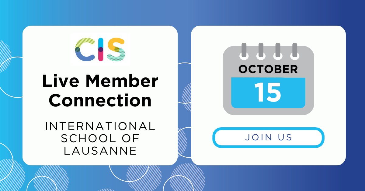 CISEducation's tweet photo. Join CIS facilitator Angeline Aow and speaker Daniel Grocott from the International School of Lausanne for this Live Member Connection on 15 October. Discover how they identified strengths, gaps and opportunities for greater representation. Register now: https://t.co/pcvjmfpQG4 https://t.co/6rVwCuehVV