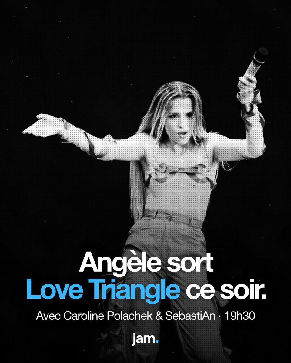 jamapp_fr's tweet photo. Angèle, Caroline Polachek et SebastiAn sur le MÊME son 🤯

« Love Triangle » sort ce soir à 19h30. Angèle ne fait plus du tout de pop.

Vous lui mettez combien sur 5 ? Répondez ici ⭐

La note des fans est sur l'application Jam Concert https://t.co/cqdSNRa751