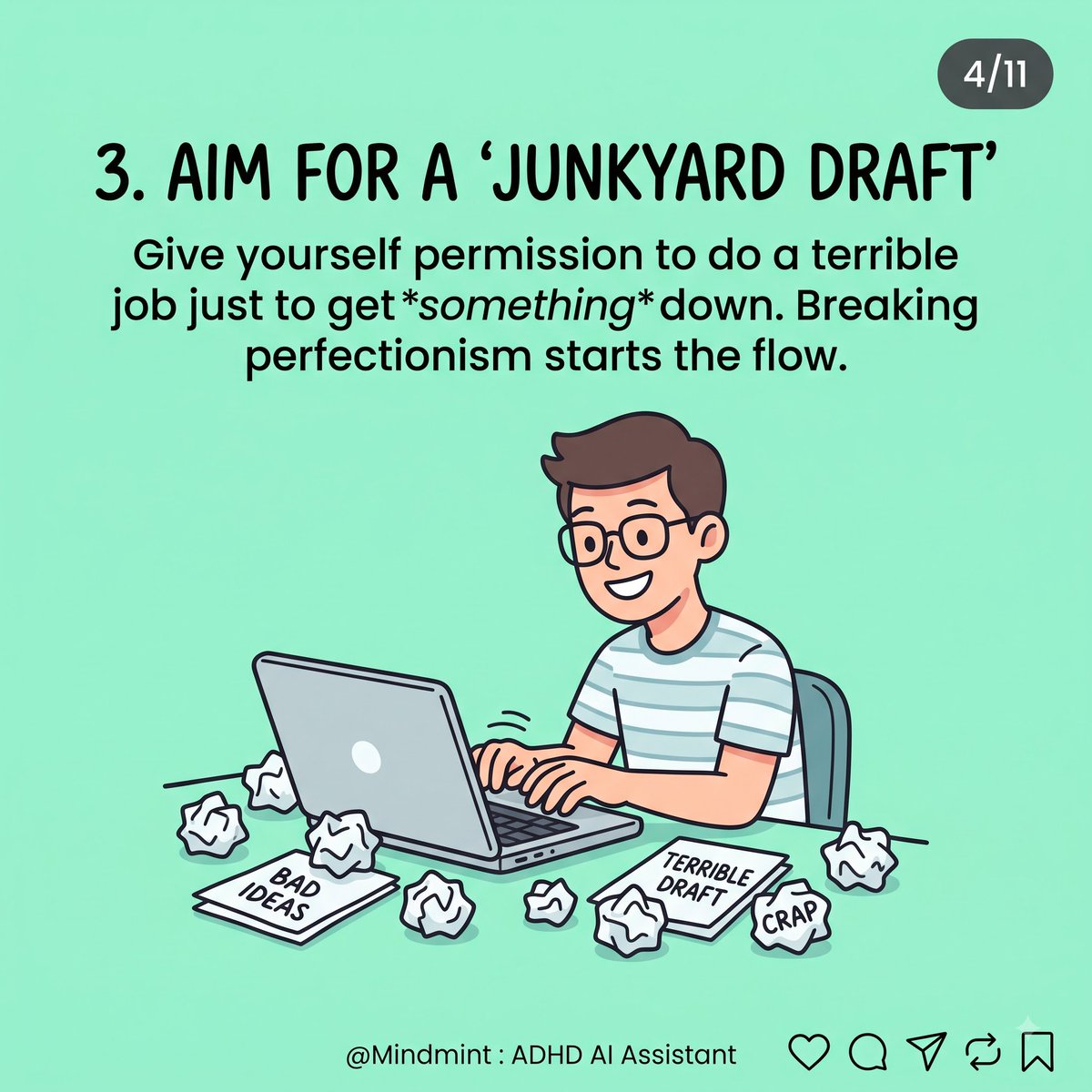 Mindmint_ADHD's tweet photo. Starting a task can feel IMPOSSIBLE when you have ADHD. 🏔🧠
You know what needs to be done.
You want to do it.
But somehow… you just can’t start. 🫠
#ADHDCommunity #MindMintApp https://t.co/0zjaUo7owP