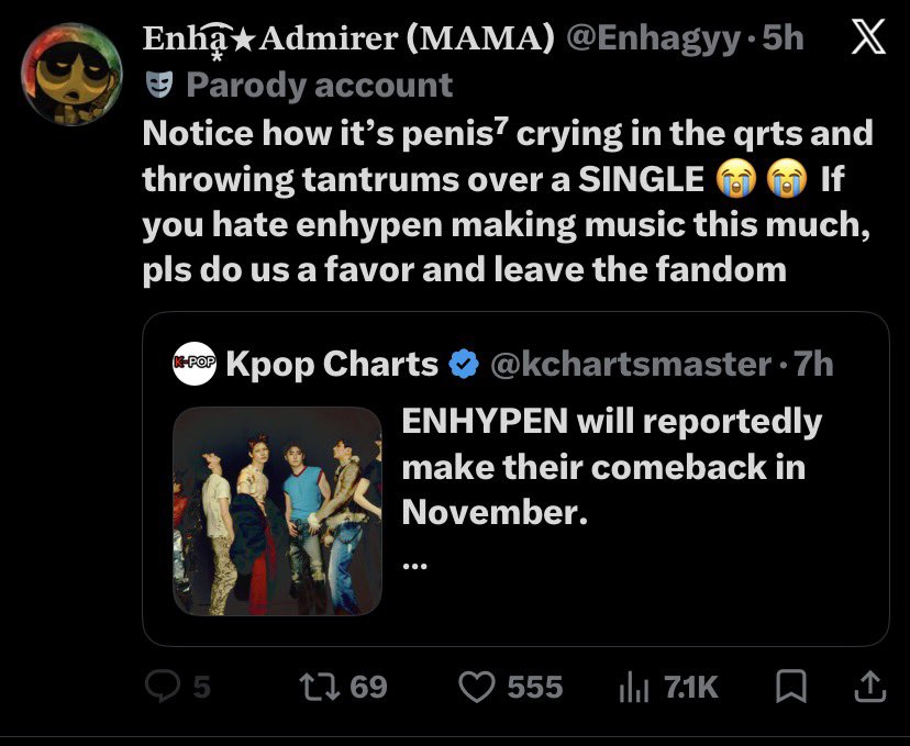 darealSungmoon's tweet photo. Not wanting for them to be overworked does not mean that we hate their music😭 https://t.co/bKOgPasUhV