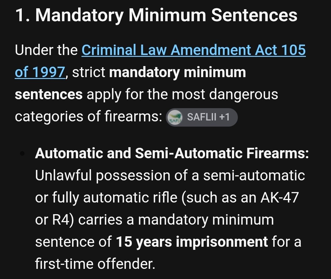 malalaveve's tweet photo. @AyeeNdeM @ZOLEKV_Q @Newzroom405 Do you know that a maximum sentence for unlawful possession of an automatic rifle is 15 years?

The State might argue that the 5 years given is actually too lenient 

The High Court might comeback with a higher sentence https://t.co/RKyXoeAtY8