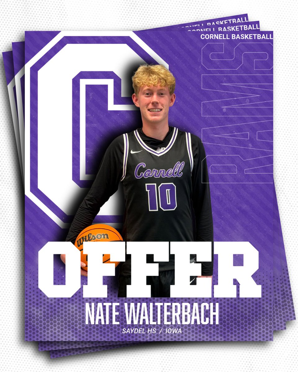 NateWalterbach's tweet photo. After a great visit with @zschla3 I am thankful to receive my 5th offer from @CornellRamsMBB https://t.co/Eodqp15tcJ