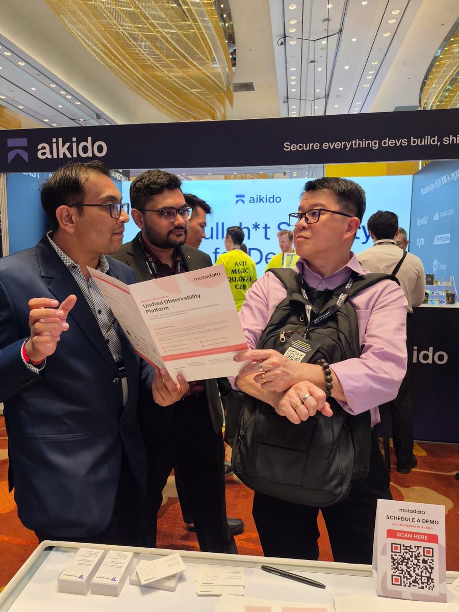 MotadataSystems's tweet photo. Day 1 at Tech Week Singapore: great conversations on tool sprawl, alert noise and closing the gap between monitoring and the service desk.
In Singapore? Day 2 is tomorrow. Find us at Stand 5-K23, Level 5.
#TechWeekSingapore #CloudAIInfrastructureAsia #Observability #ITSM https://t.co/8bcD5ODuQN